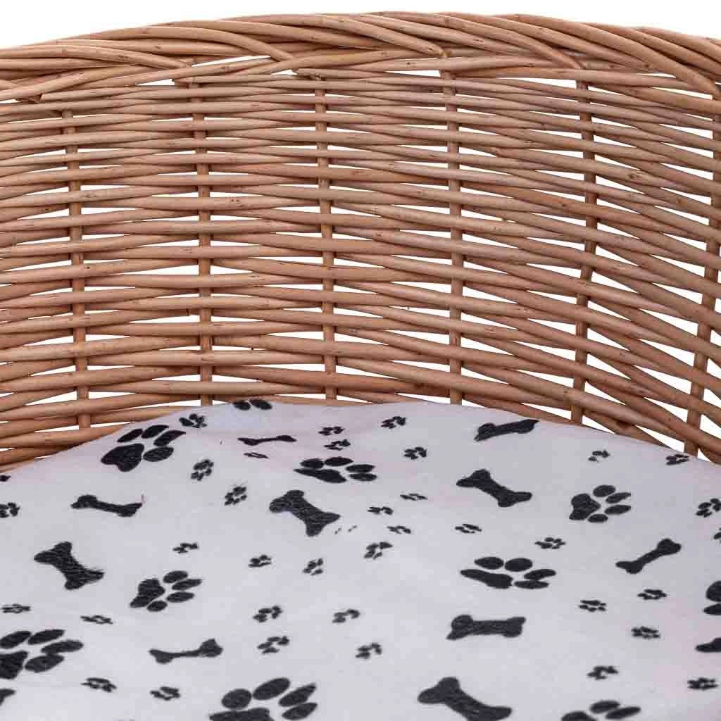 Lettino per animali domestici in vimini marrone 70x50x14/22 cm