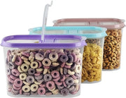 Set di contenitori per cibi secchi - 3 pezzi - 1.4L - Mix - con coperchi scorrevoli - 2 pezzi - stivabili - resistenti al lavastoviglie