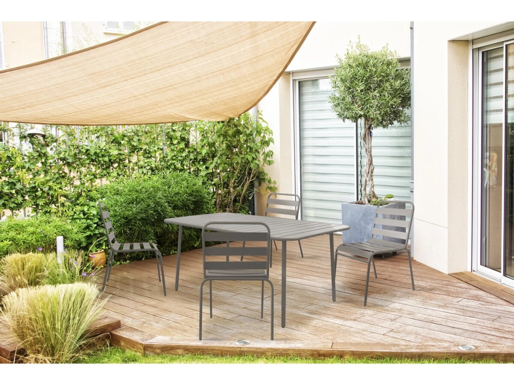 Set di 4 sedie da giardino impilabili in metallo "Bilbao" - Tortora