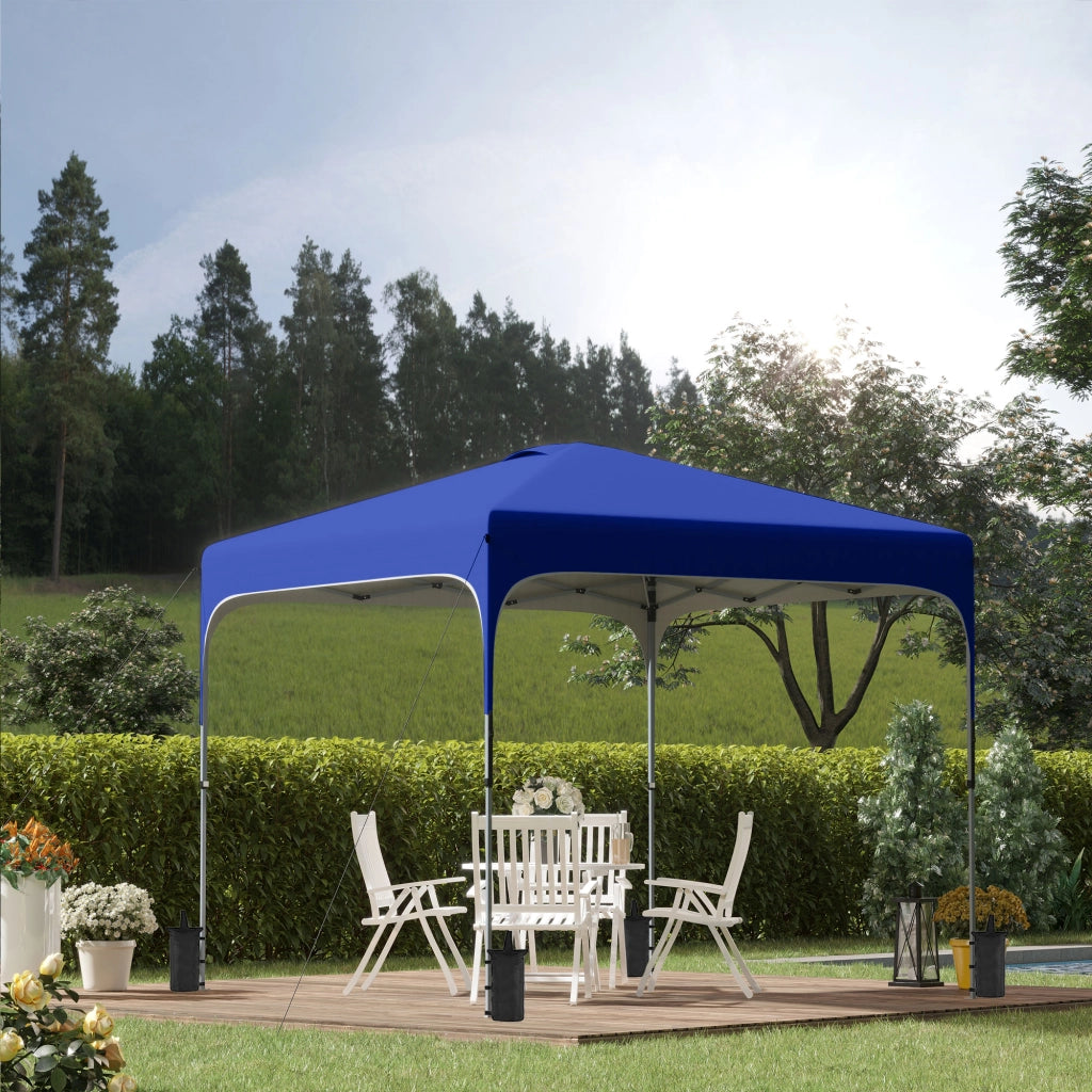 Cenador da giardino 2,5x2,5x2,7 m con altezza regolabile ¨C zephmum ¨C blu, impermeabile, anti-UV