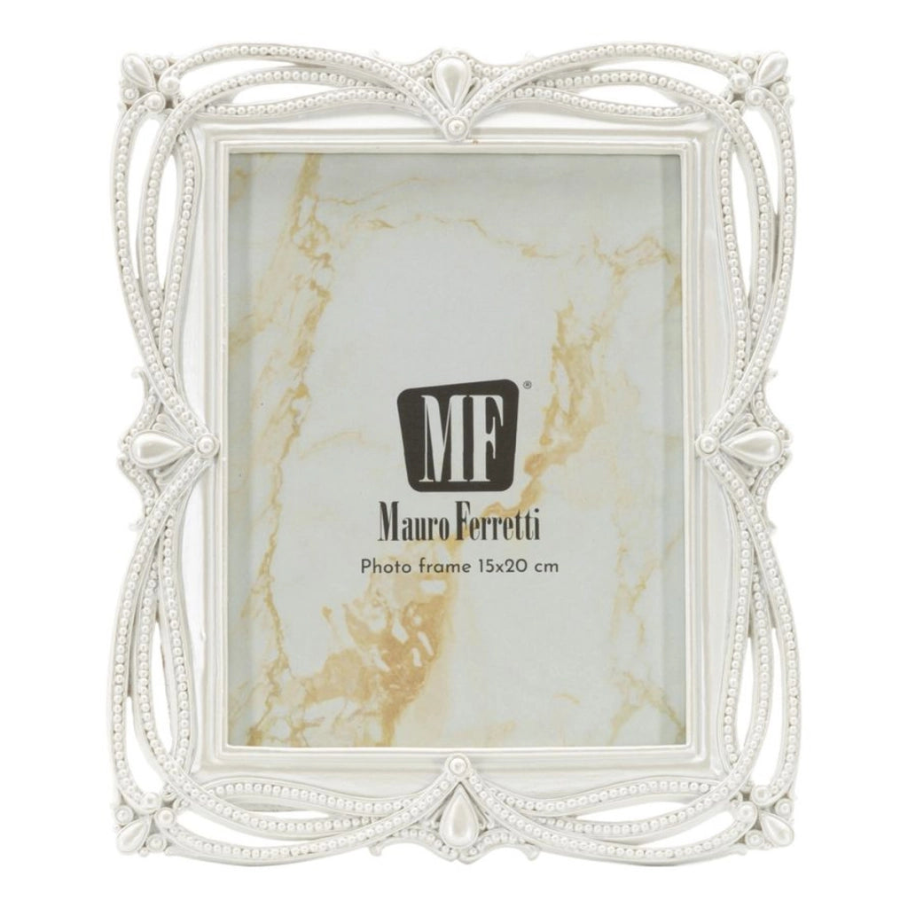 Cornice portafoto Ribbon argento con profilo a nastro 15x20 cm