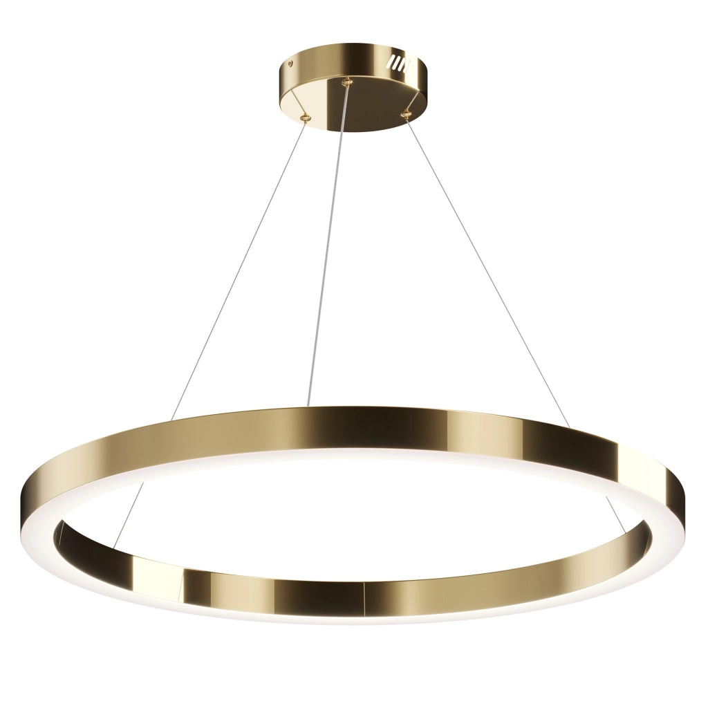 Lampadario A Sospensione Moderno Saturno Acciaio Ottone 1 Luce Led 60W