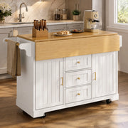 ISOLA CUCINA allungabile 120 x 80 x 95 cm MDF e metallo bianco