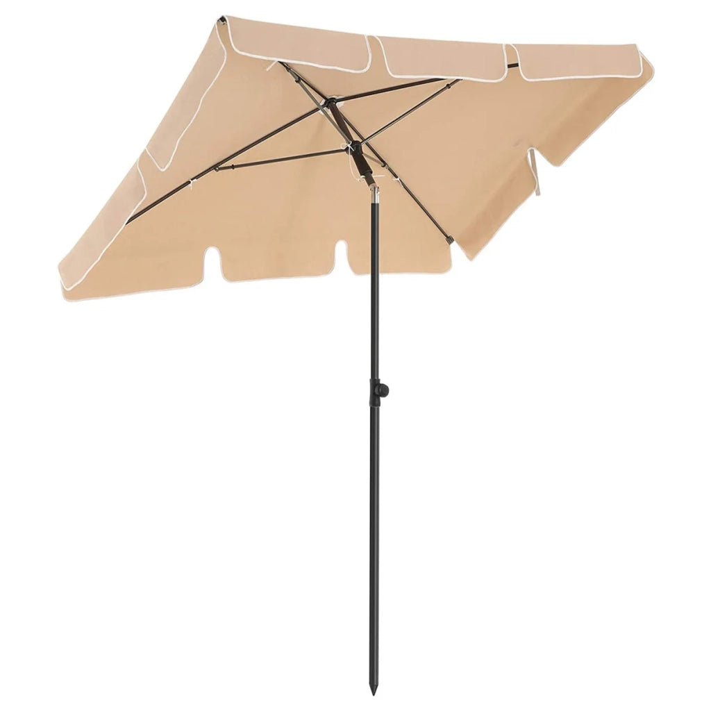 Ombrellone da balcone rettangolare 1,8 x 1,25 m Protezione UPF 50+ tettuccio con rivestimento in PA borsa per il trasporto terrazza giardino senza base tortora 12_0001762