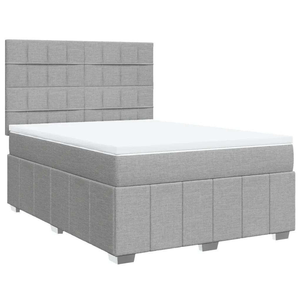 Giroletto a Molle con Materasso Grigio Chiaro 140x200cm Tessuto