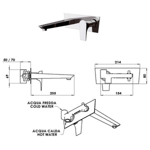 Miscelatore a incasso per lavabo serie diva