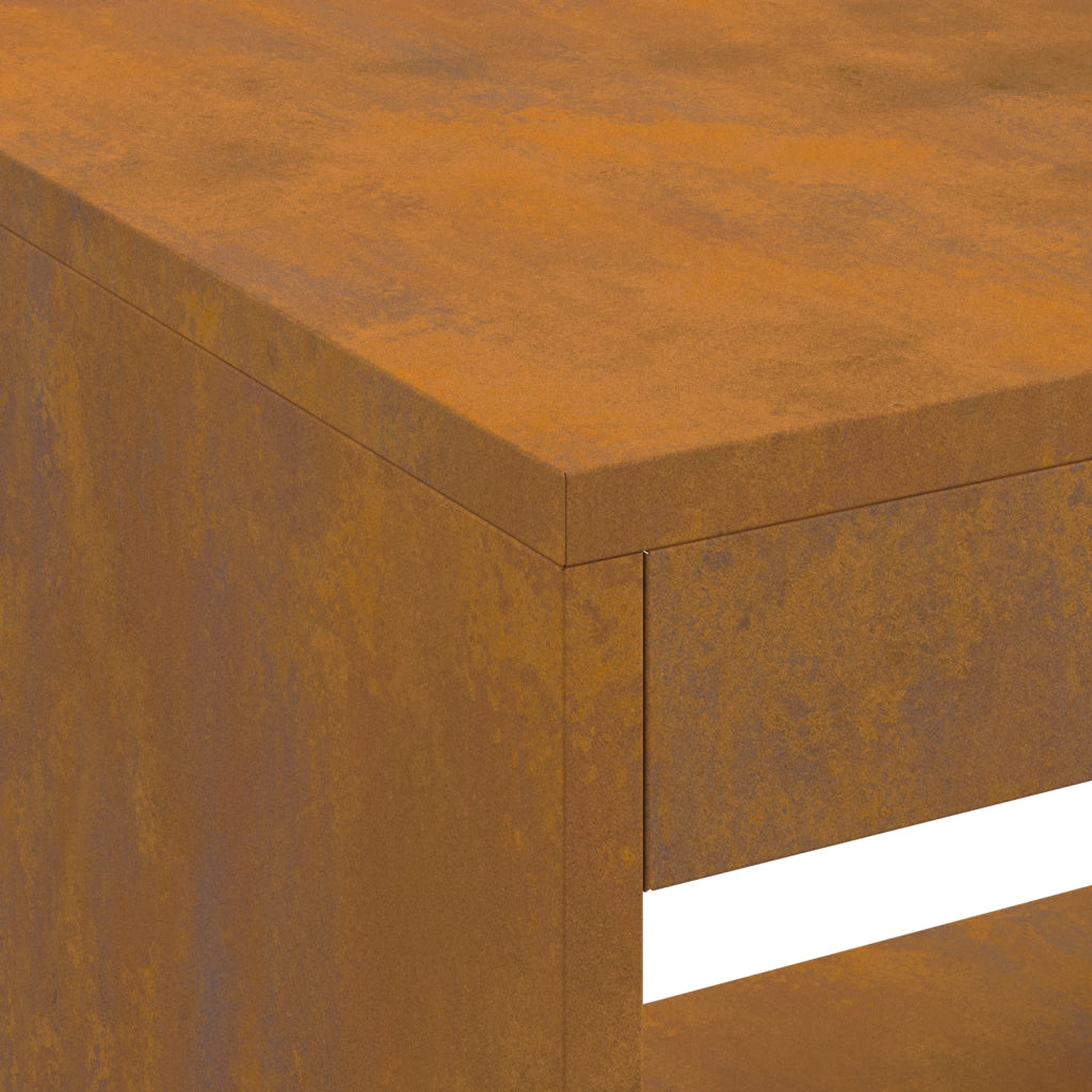 Focolare con Stoccaggio per Legna 160x45x35 cm Acciaio Invecchiato