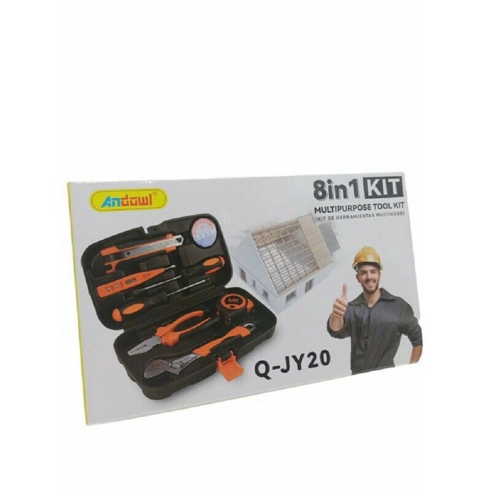 Trade Shop - Kit Attrezzi Multiuso 8 In 1 Valigia Cassetta Con 8 Strumenti Fai Da Te Q-jy20 -