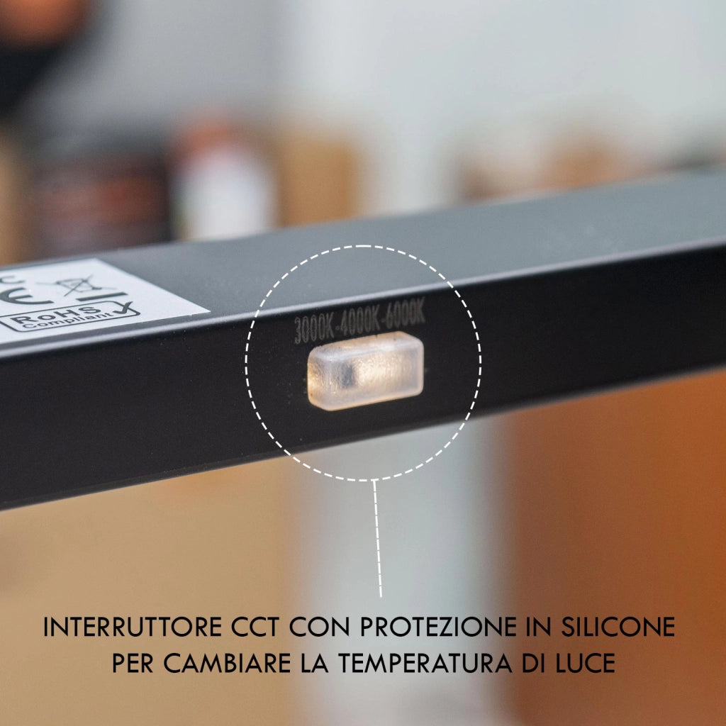 Applique da Specchio Nero IP44 LED 5W CCT 3 Temperature Luce Bagno Specchiera Quadri Lampada Moderna Parete 230V