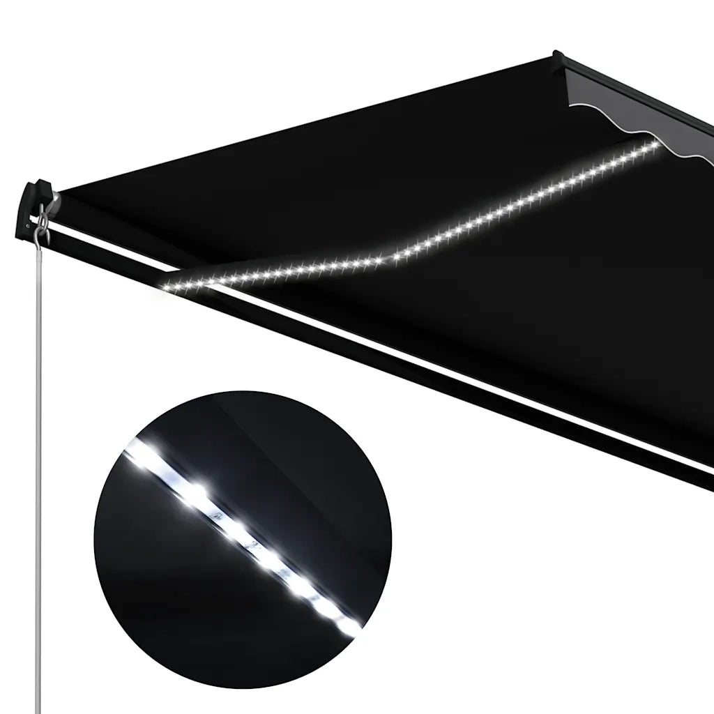 Tenda da Sole Retrattile Manuale con LED 350x250 cm Antracite 3051244