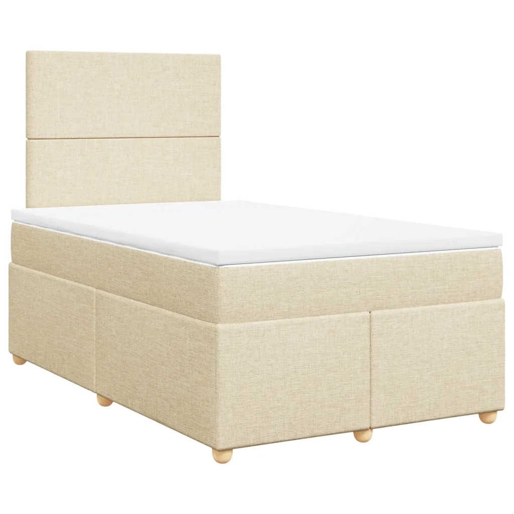 Giroletto a Molle con Materasso Crema 120x190 cm in Tessuto 3293517