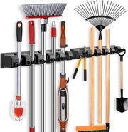 Due supporti per spazzola murale, supporto per apparecchiatura murale con 10 contenitori e 12 ganci, supporto per spazzola organizzatore di attrezzi per giardino organizzatore per casa cucina bagno garage giardino