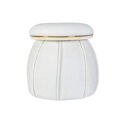 Pouf Corin bianco e oro con seduta trapuntata
