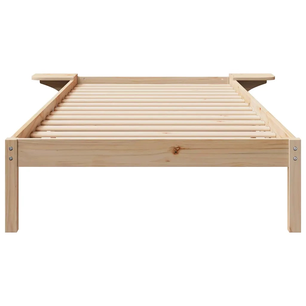 Letto con Tavolini Laterali Naturale 90 x 220 cm Pino massello 873241