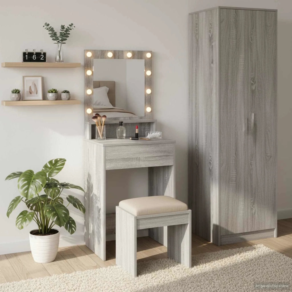 Tavolo da Trucco con lo scaffale Grigio Sonoma 50 x 41 x 135 cm 865123