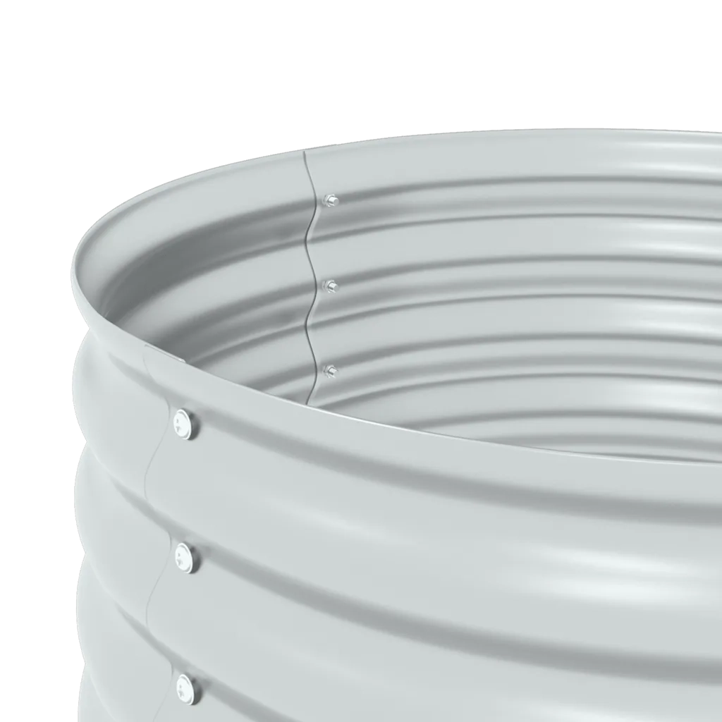 Letto Rialzato Giardino 80x80x44 cm in Acciaio Zincato Argento