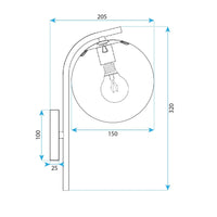 Lampada Da Parete G103-1w Black
