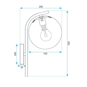 Lampada Da Parete G103-1w Black