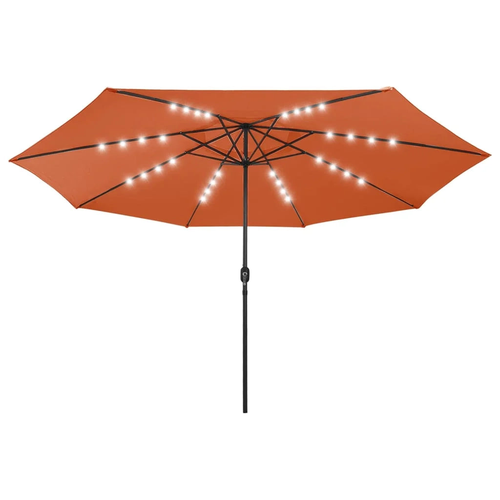 Ombrellone da esterno con LED e palo in metallo 400 cm arancione 02_0008185