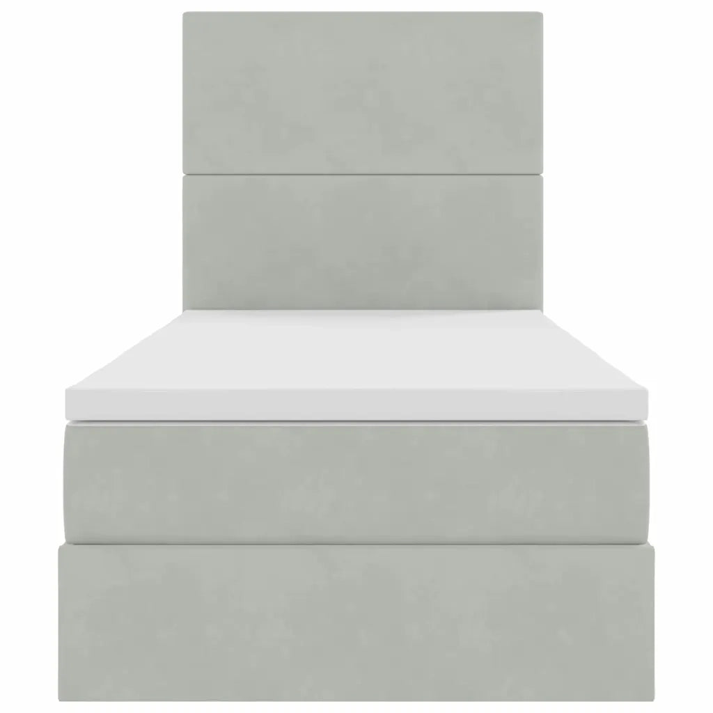 Letto con contenitore e materasso Grigio chiaro 100 x 200 cm