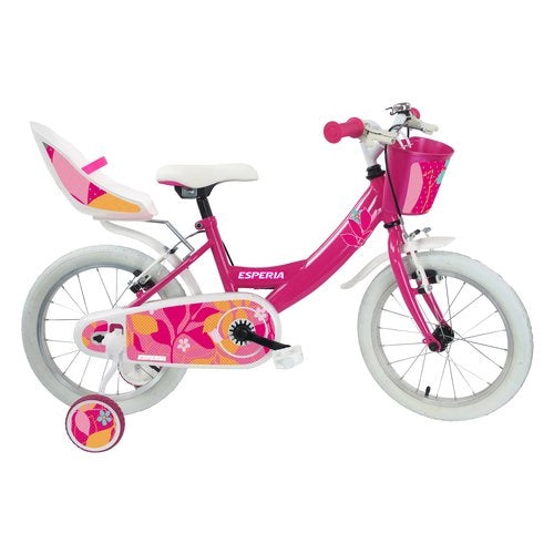 Bicicletta esperia 25147 bimba starlet con rotelle e accessori fucsia