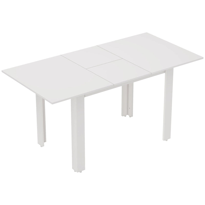 Tavolo da pranzo allungabile 120-160 x 80 cm, design lucido bianco, per 4-6 persone, MDF