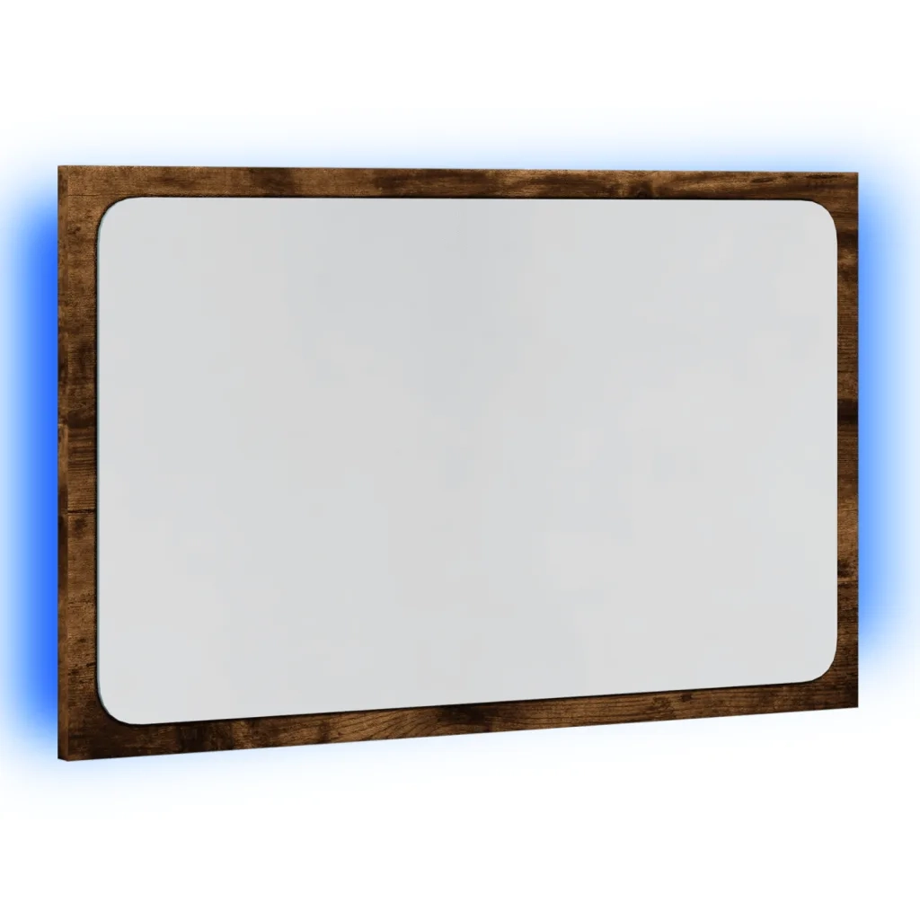 Specchio da Bagno LED Rovere Sonoma 60x8,5x38 cm in Truciolato 834927