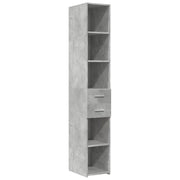 Credenza | Madia | Buffet da pranzo | Armadio da pranzo Grigio Cemento 30x42,5x185 cm in Legno Multistrato