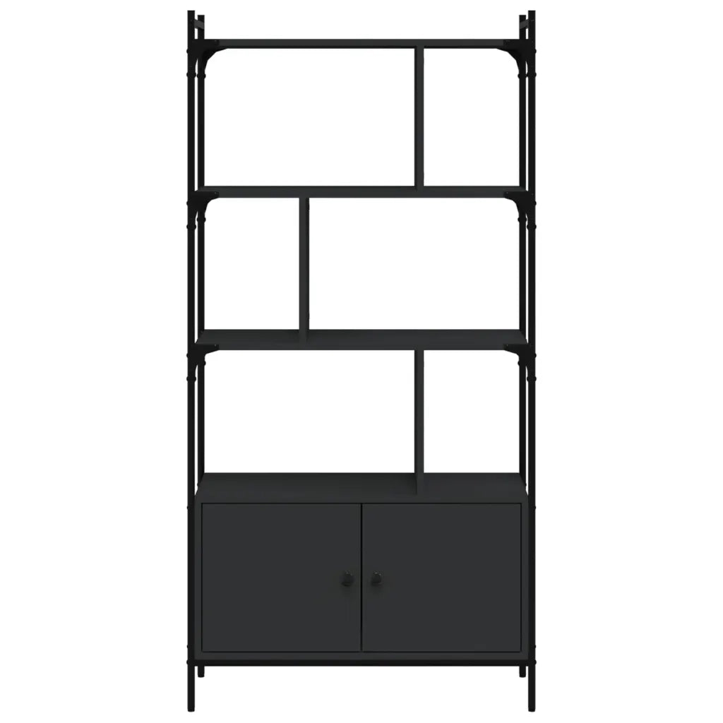 Libreria con Ante Nera 76,5x30x154,5 cm Legno Multistrato 833348
