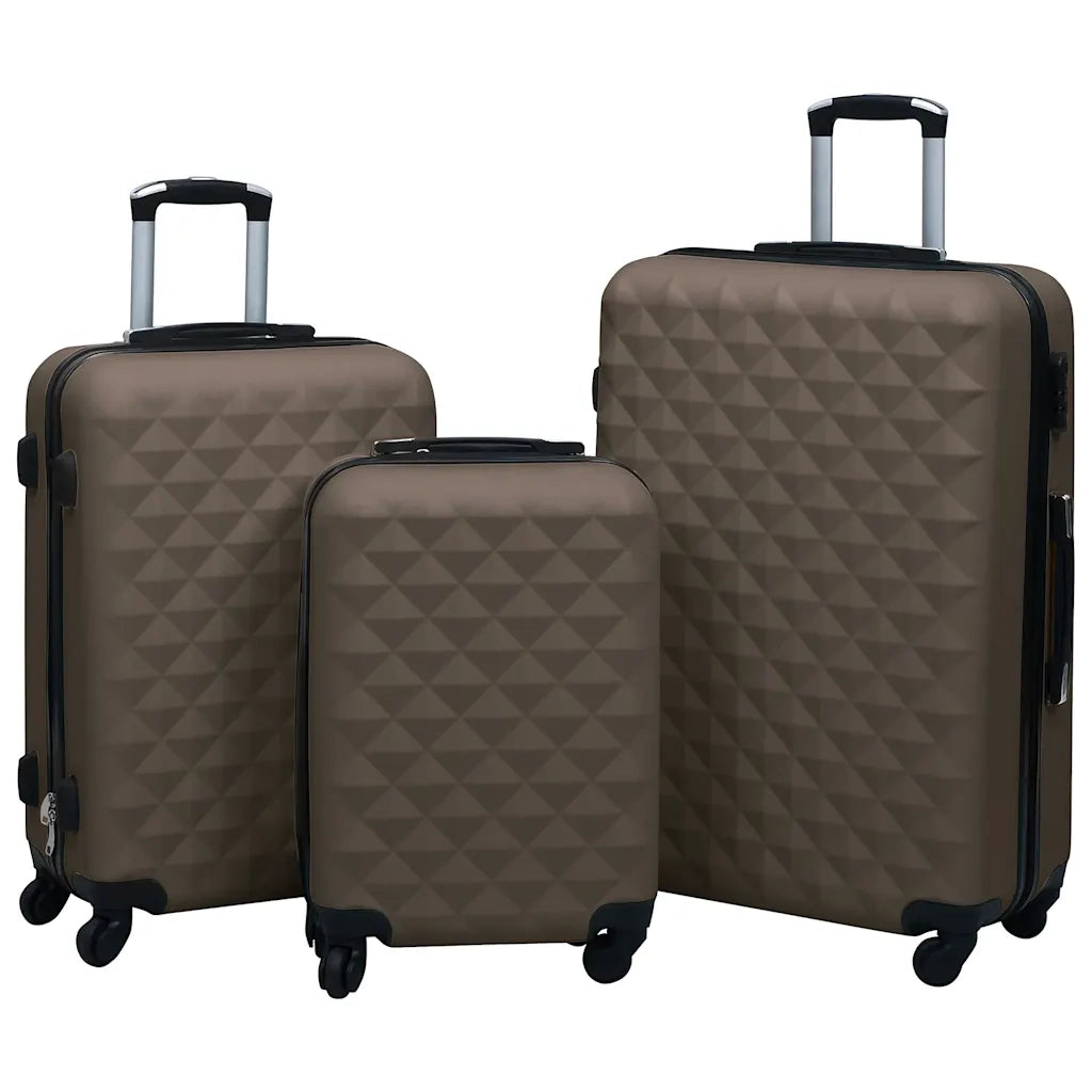 Set Valigie Trolley a Custodia Rigida 3 pz Marrone in ABS cod mxl 46339