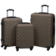 Set Valigie Trolley a Custodia Rigida 3 pz Marrone in ABS cod mxl 46339