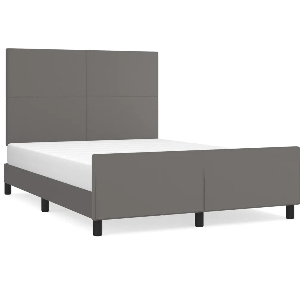 Giroletto con Testiera Grigio 140x200 cm in Similpelle 3125455
