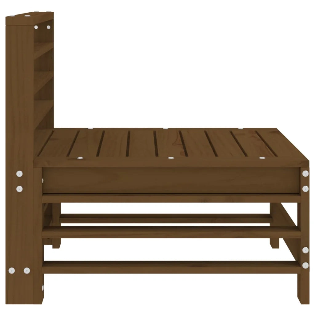 Divano Centrale da Giardino Marrone Ambra Legno Massello Pino 825614