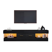 Mobile TV con 2 cassetti; 4 vani; LED e passacavi - per soggiorno - 152×35×40 cm