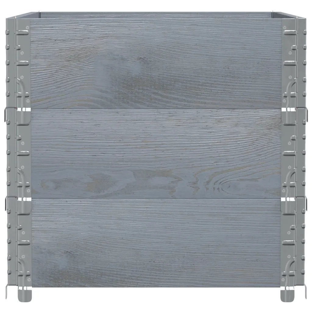 Fioriera da Giardino Grigia 80x60 cm Legno Massello di Pino