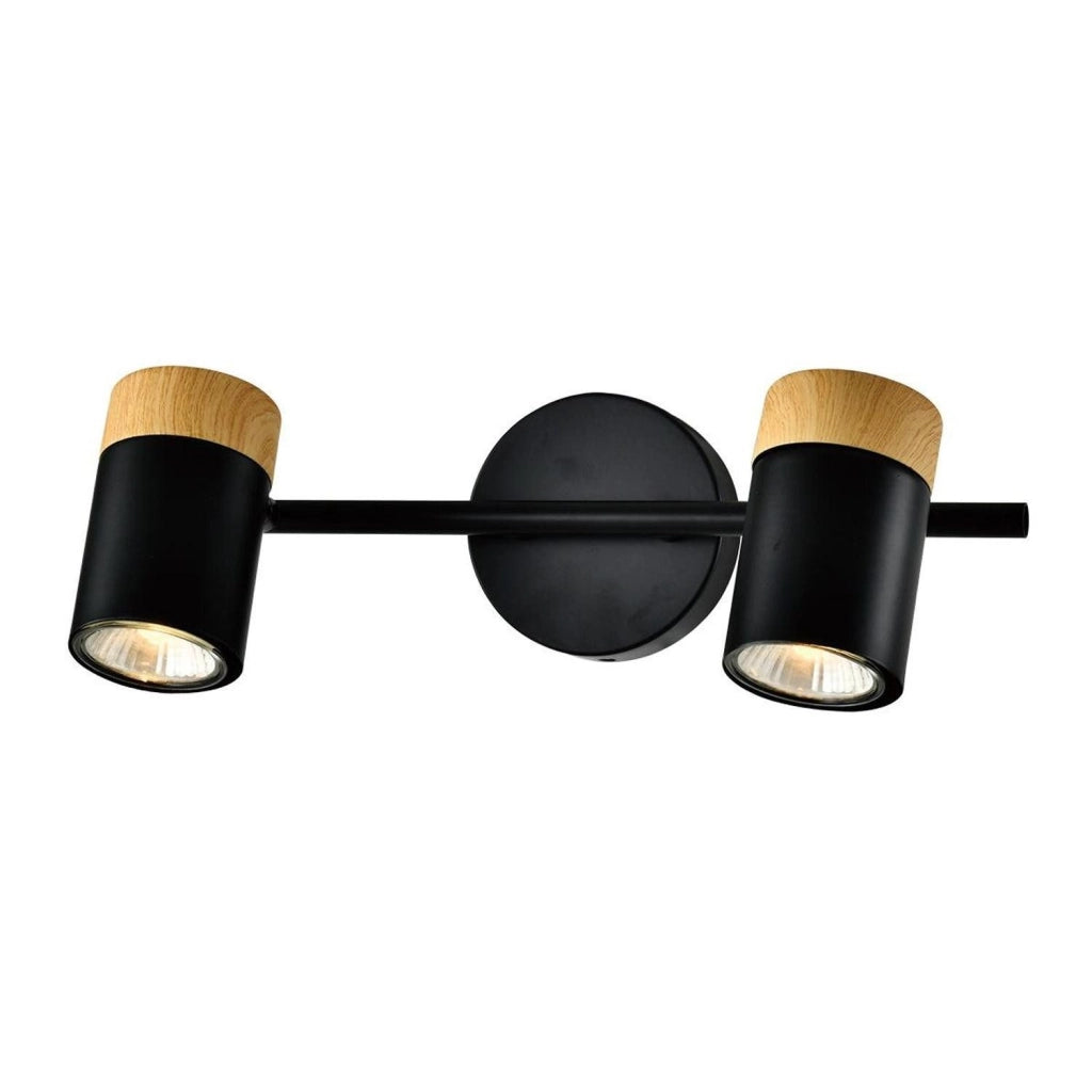 ZMH Faretto da soffitto legno 2 luci GU10 orientabili 330° per camera letto