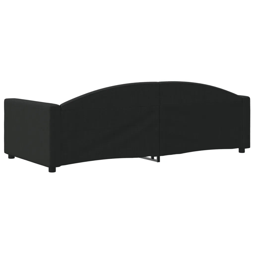 Letto da Giorno Nero 90x200 cm in Tessuto