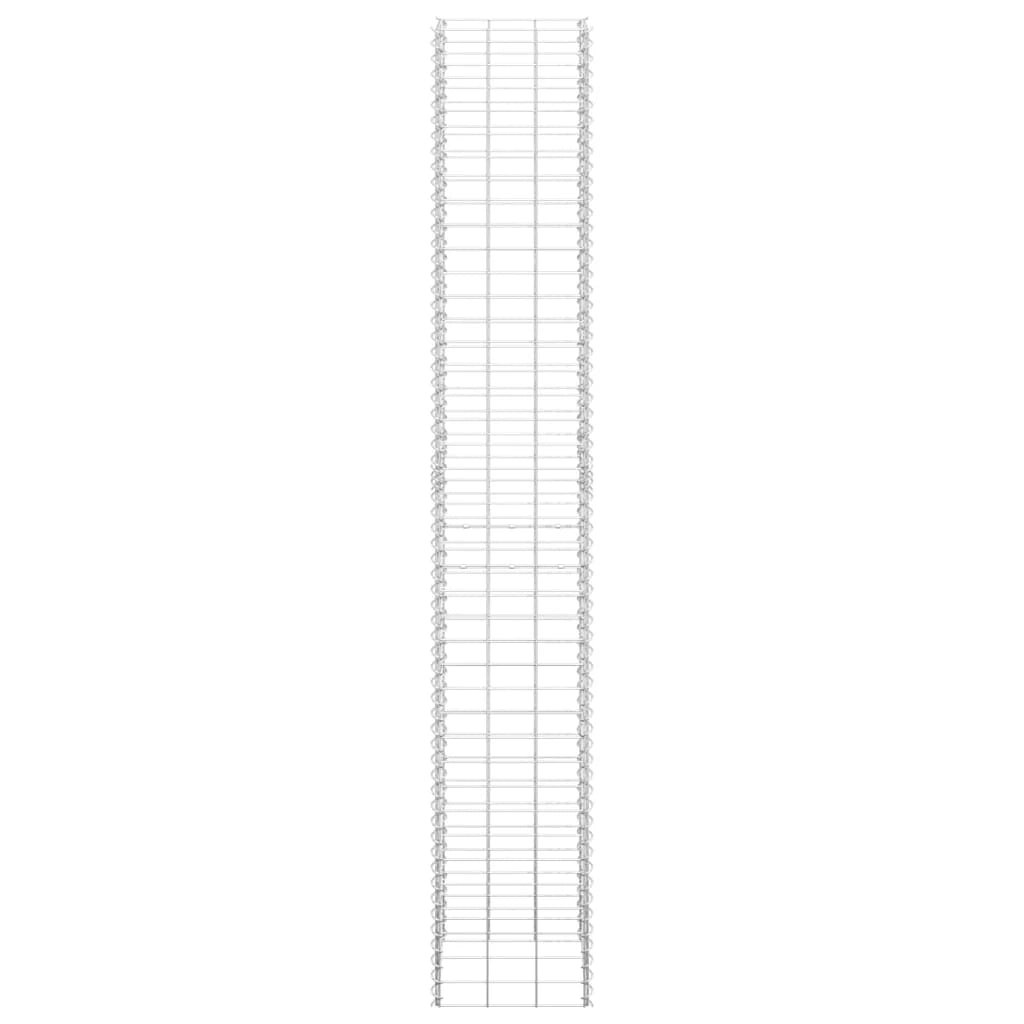 Gabbioni per aiuole rialzate 3 pezzi 30 x 30 x 200 cm ferro argento 02_0039946
