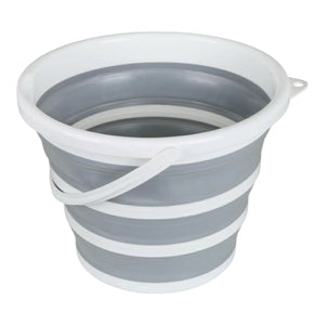 SECCHIO PIEGHEVOLE MULTIFUNZIONE 10L GRIGIO/BIANCO - GRIGIO/BLU