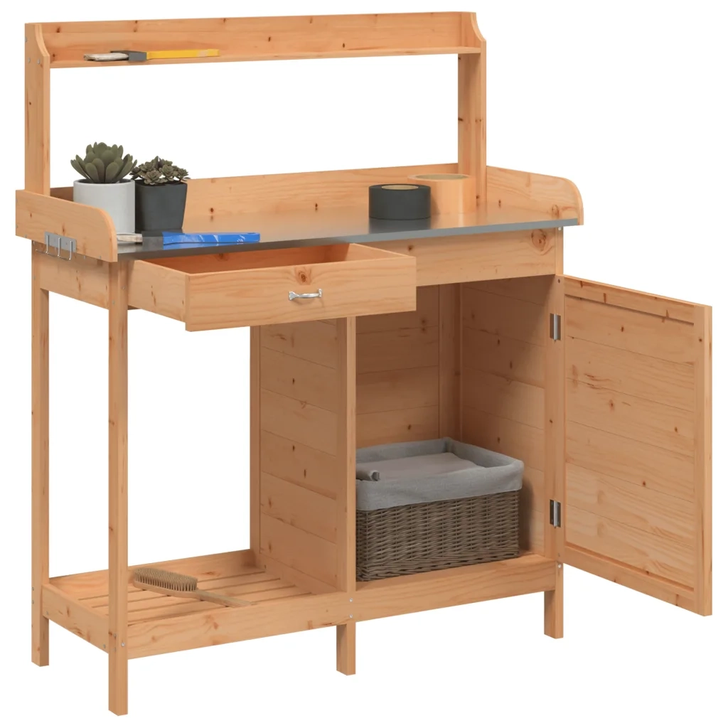 Tavolo Invaso Mobile Marrone 110,5x45x124,5cm Massello Abete CFW3583630