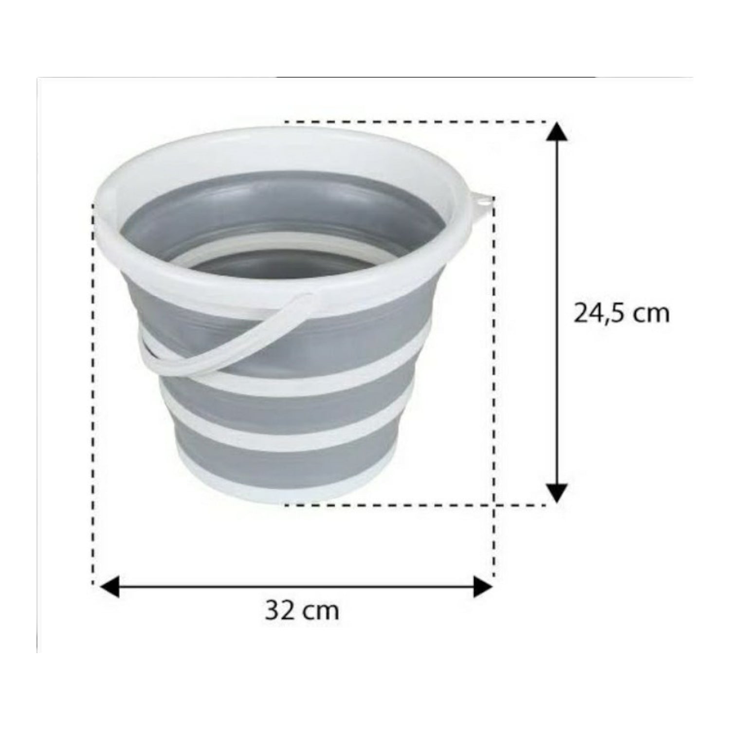 SECCHIO PIEGHEVOLE MULTIFUNZIONE 10L GRIGIO/BIANCO - GRIGIO/BLU