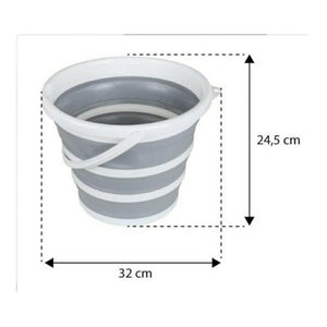 SECCHIO PIEGHEVOLE MULTIFUNZIONE 10L GRIGIO/BIANCO - GRIGIO/BLU