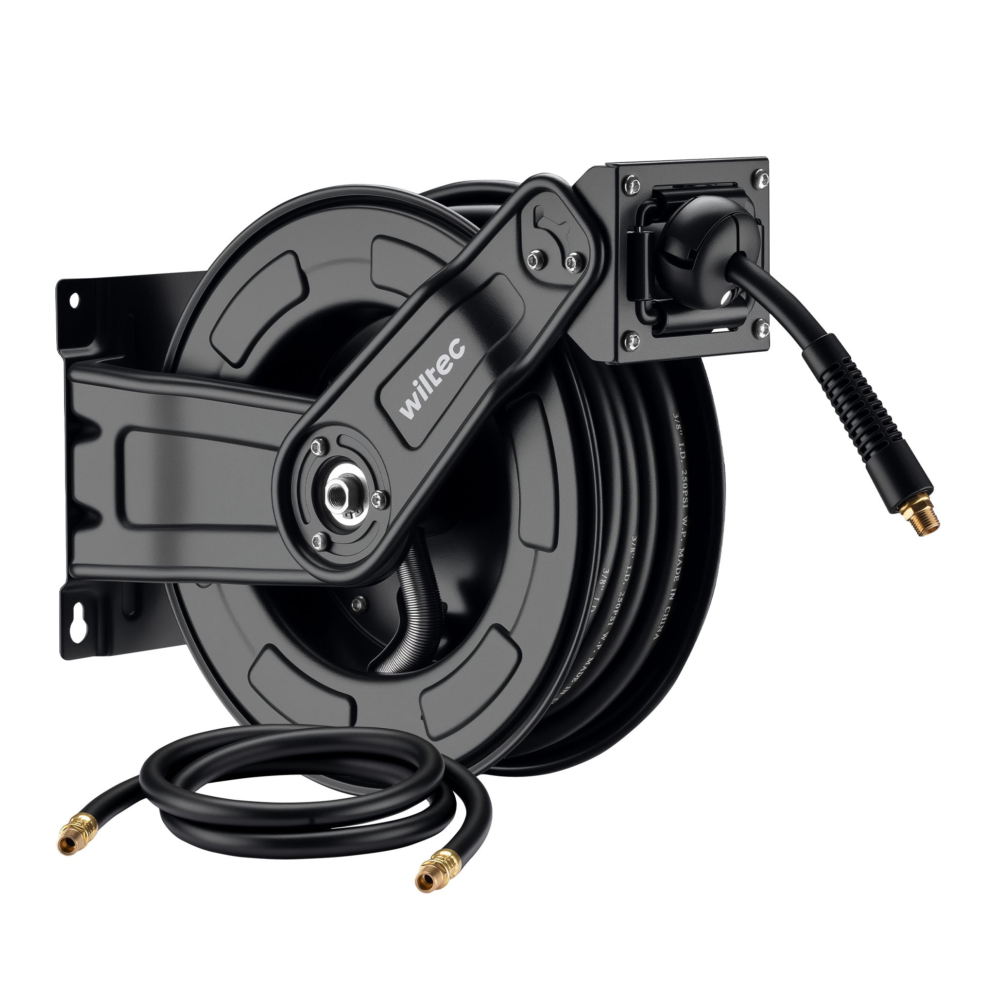 Avvolgitubo per aria compressa 15 m, avvolgitubo automatico in acciaio, 20 bar, facile montaggio a muro, girevole a 180°