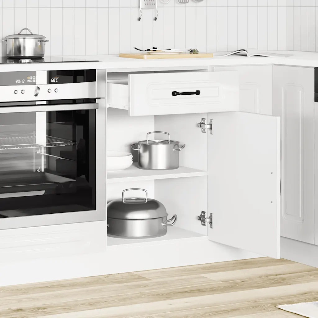 Base da Cucina-Mobile Base da Cucina Kalmar Bianco Lucido in Legno Multistrato 144962