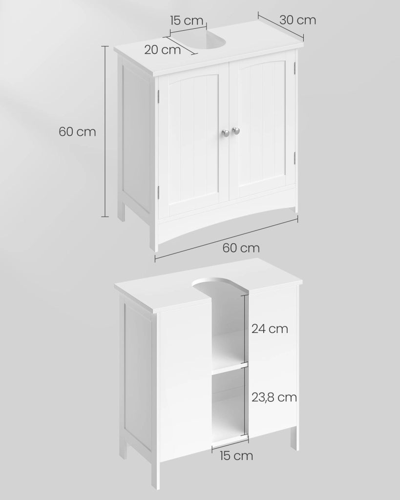 Mobiletto da bagno sottolavabo Valora | Bianco | Compatto | Scandinavo