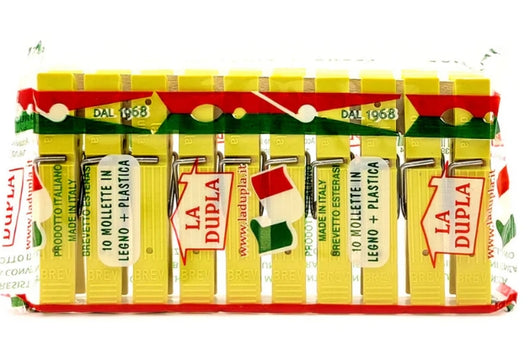 MOLLETTE IN LEGNO E PLASTICA GIALLE 10PZ