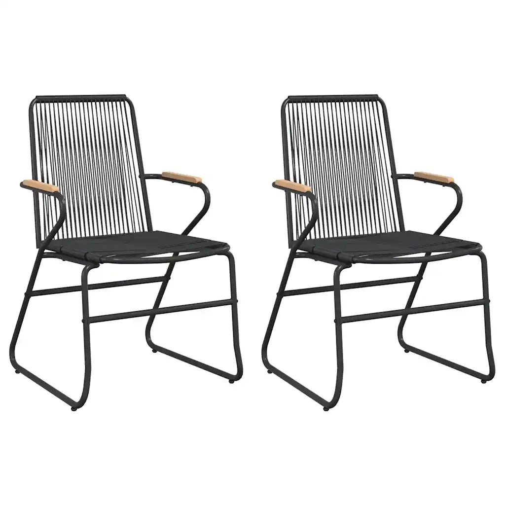 Set da Pranzo da Giardino 3 pz Nero in Rattan PVC 3099209