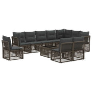 Set Divano da Giardino 11 pcs Grigio polyrattan 3434255