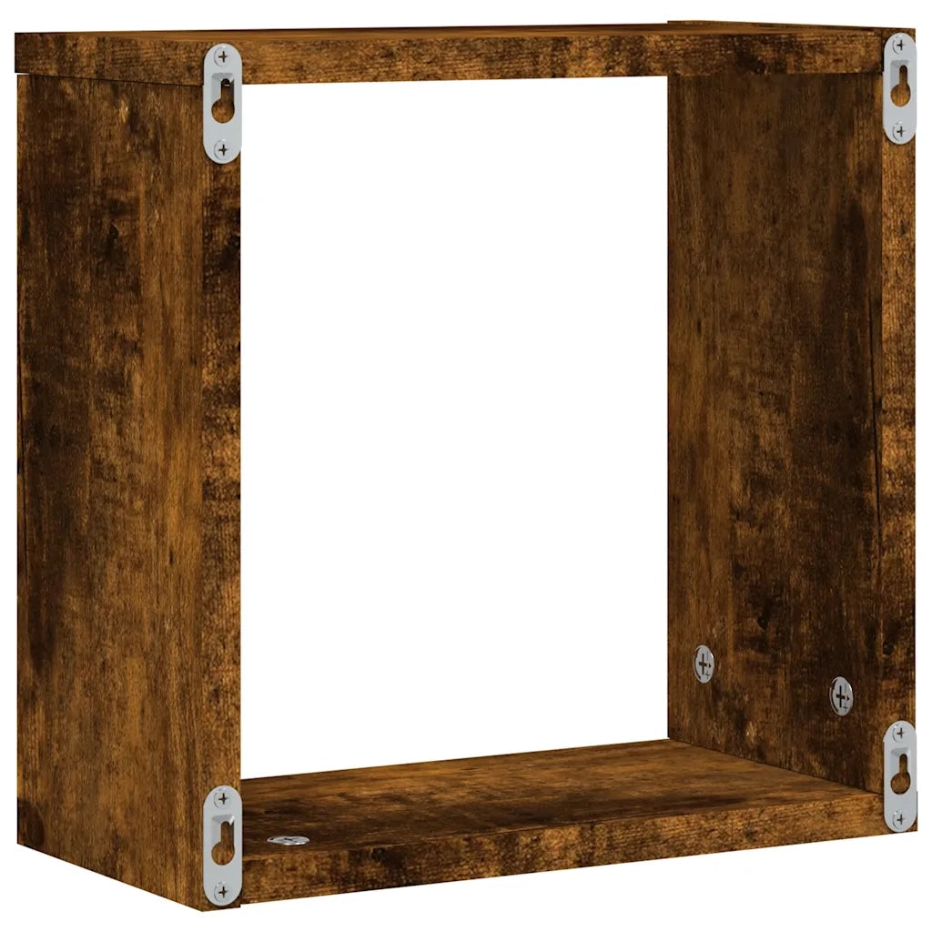 vidaXL Mensole a Cubo 6 pz Rovere Fumo 30x15x30 cm