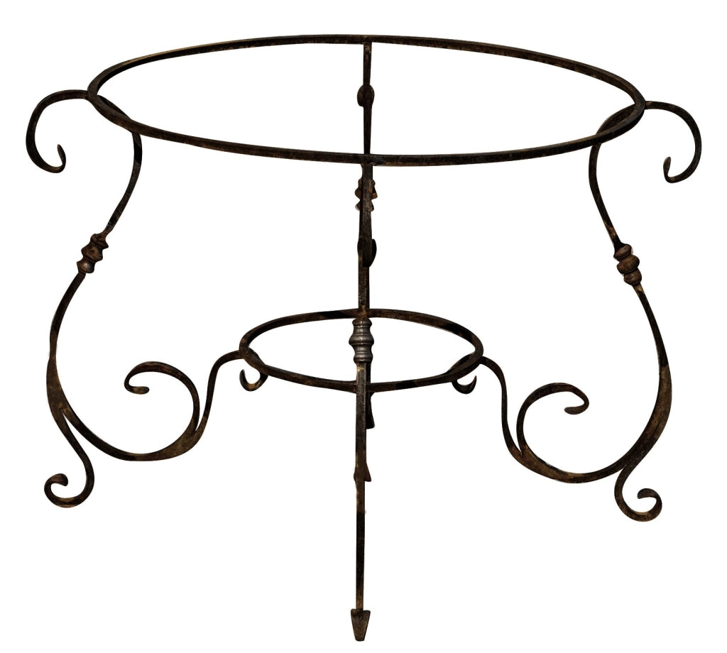 Biscottini Base tavolo in ferro pieno rotonda L107xPR107xH74 cm. forgiato mano trattato,